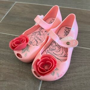 Disney x Mini Melissa Pink Rose Beauty and the Beast Belle Toddler Shoes